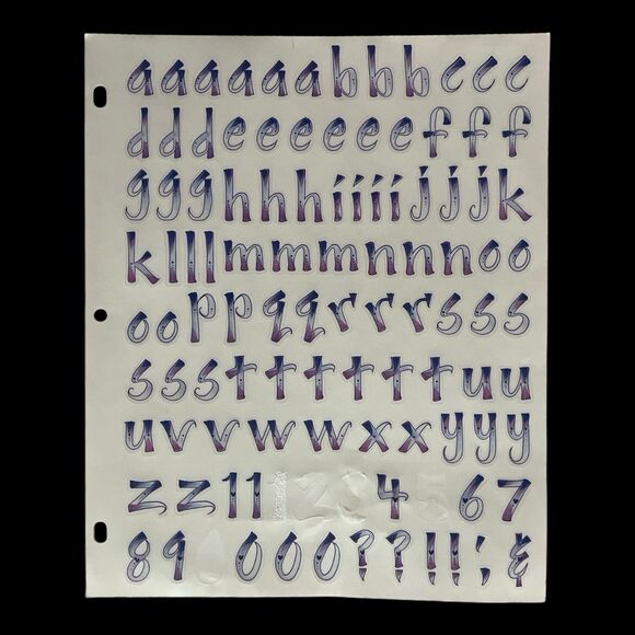 Scrapbooking Alphabet Sticker Lot 11 Incomplete Sheets Alphabitties and More - Picture 9 of 16